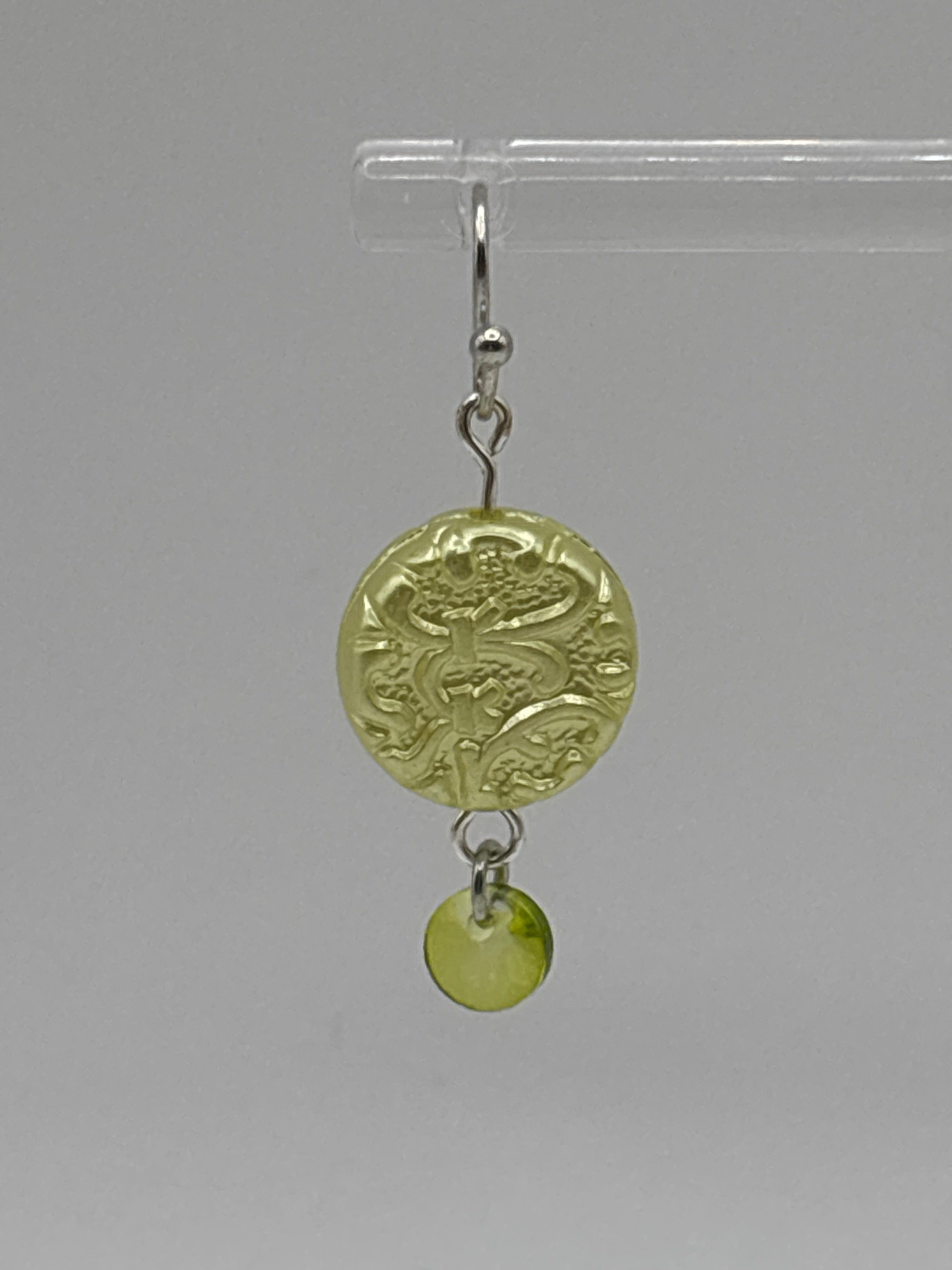Peridot green medallion with dangle