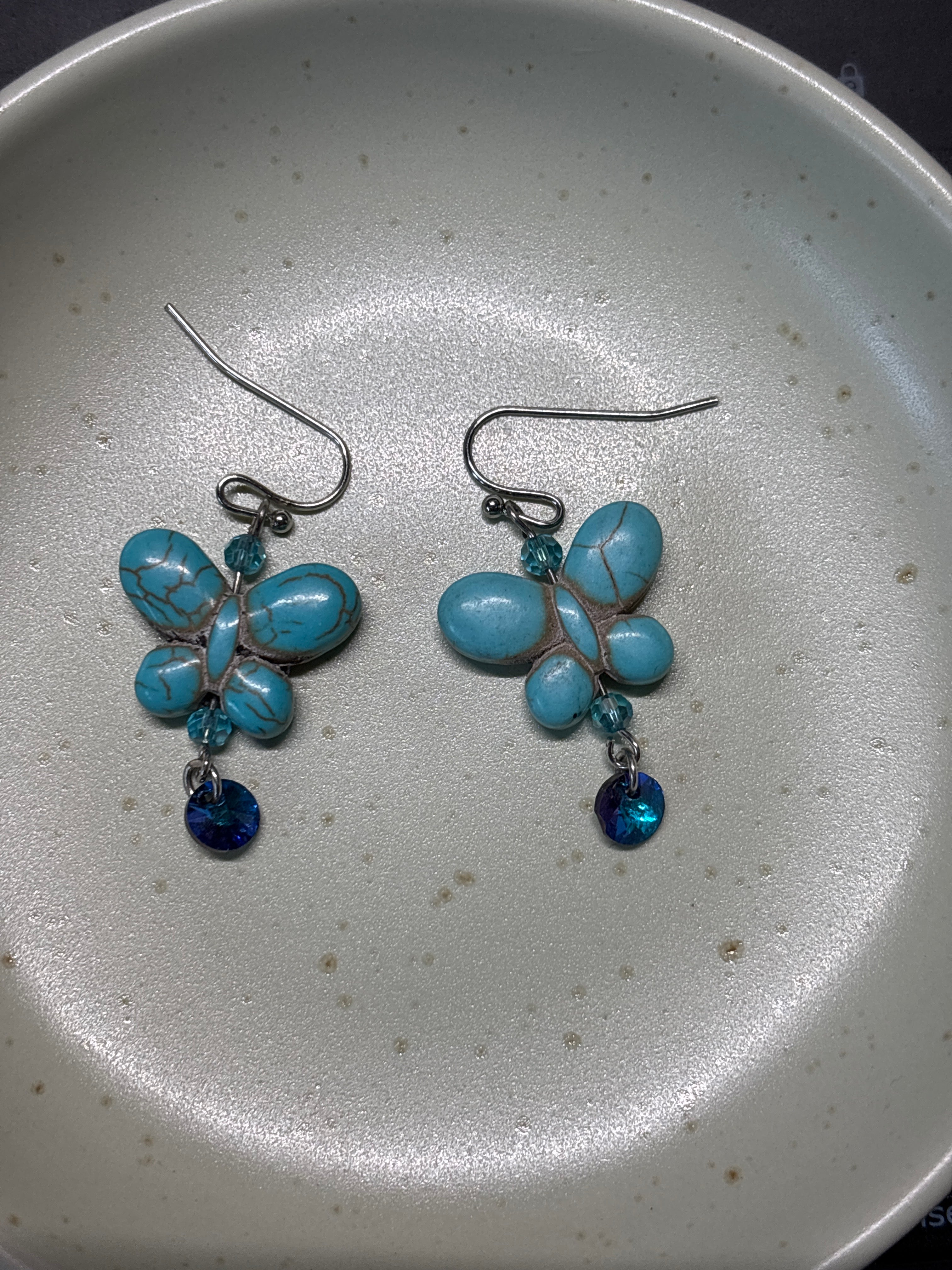 Blue butterfly with blue crystal