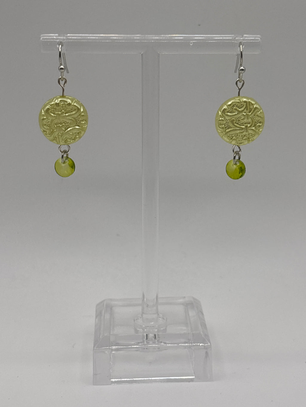 Peridot green medallion with dangle
