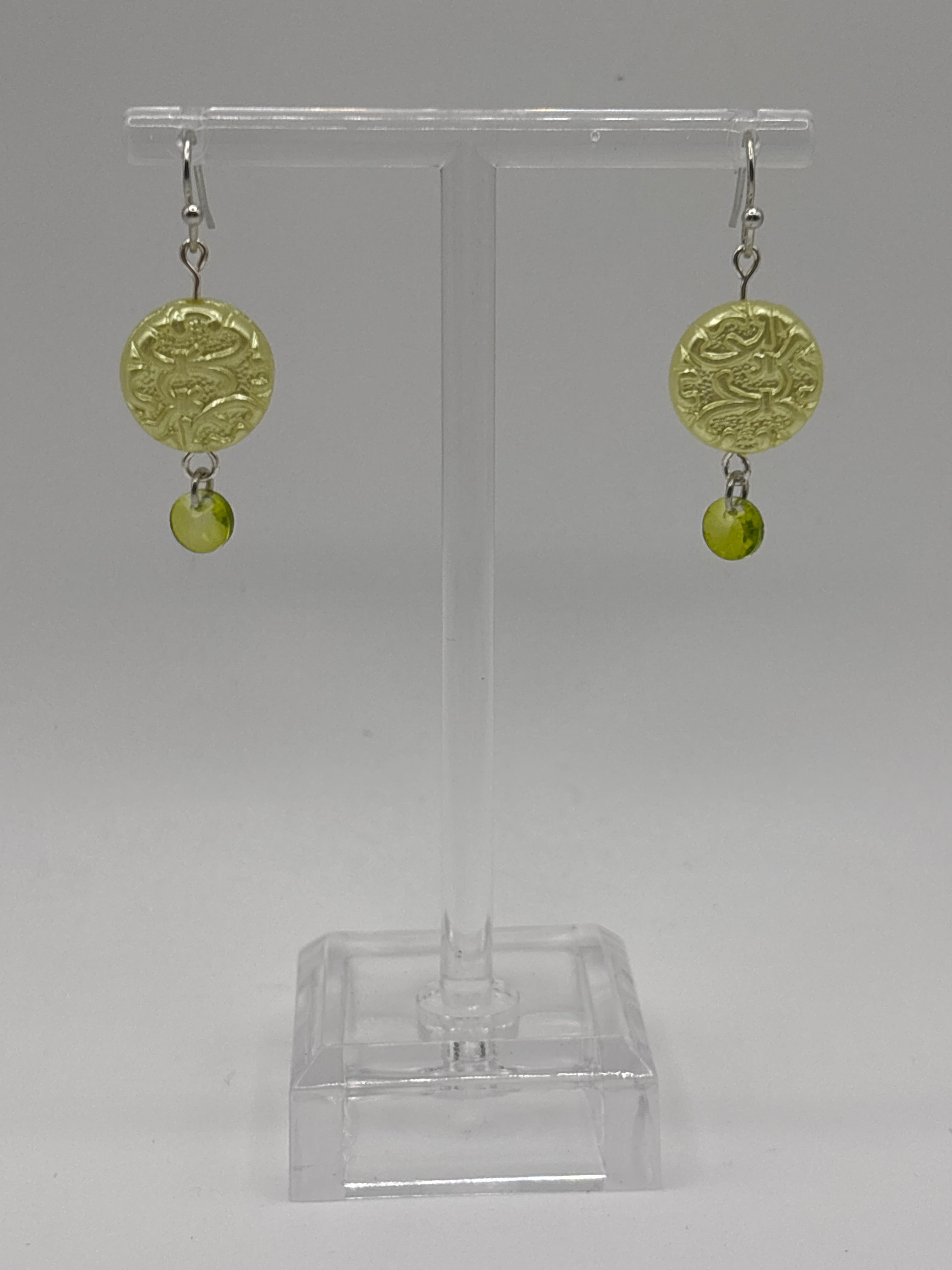 Peridot green medallion with dangle