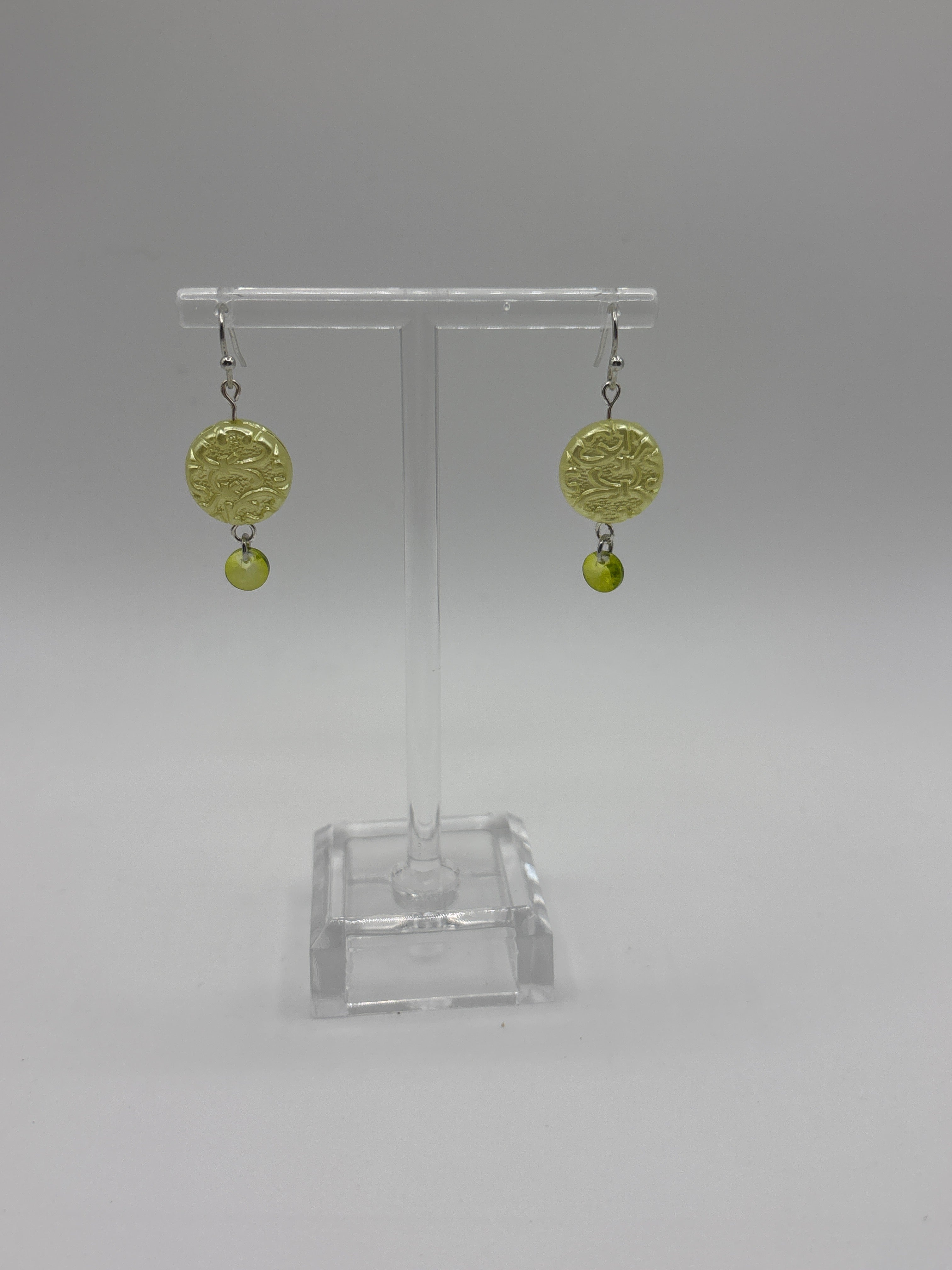 Peridot green medallion with dangle