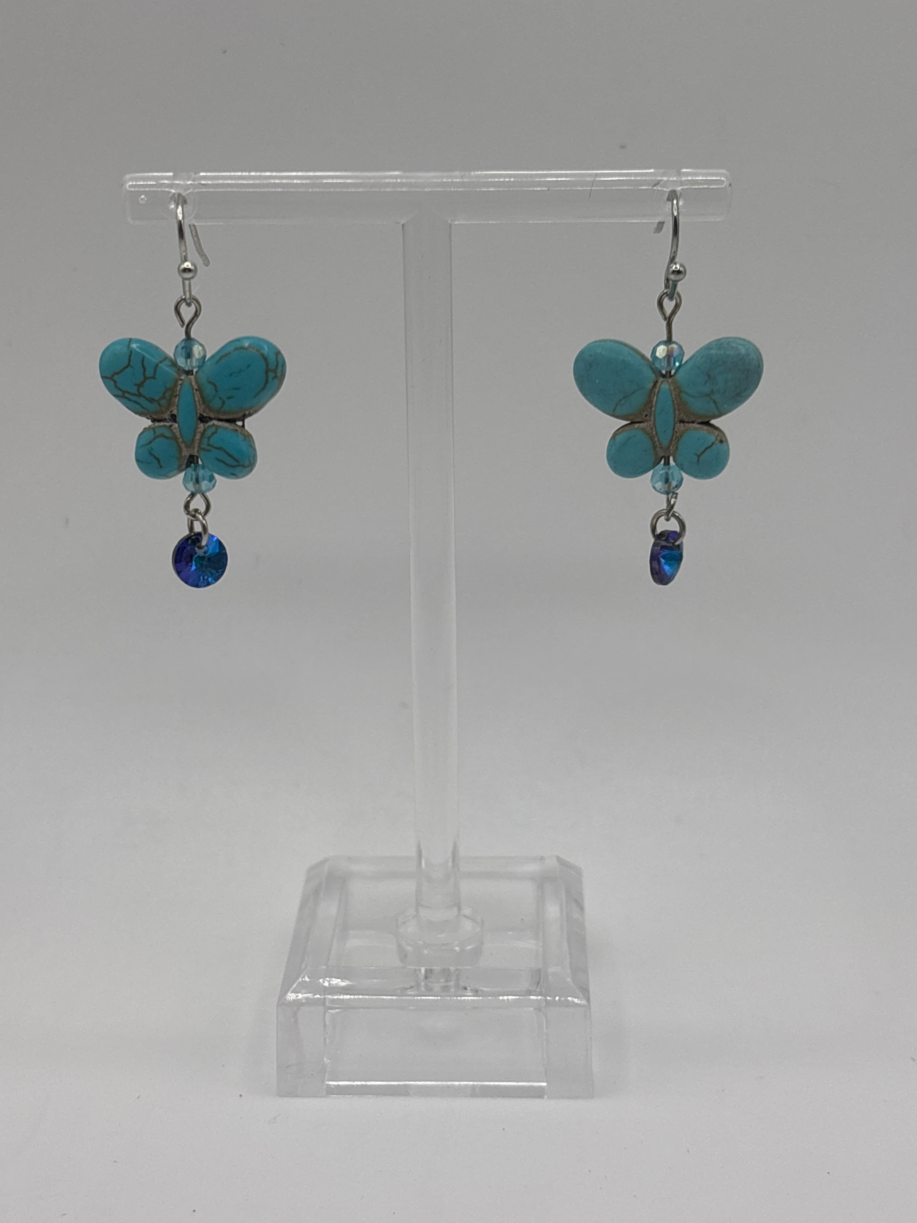 Blue butterfly with blue crystal