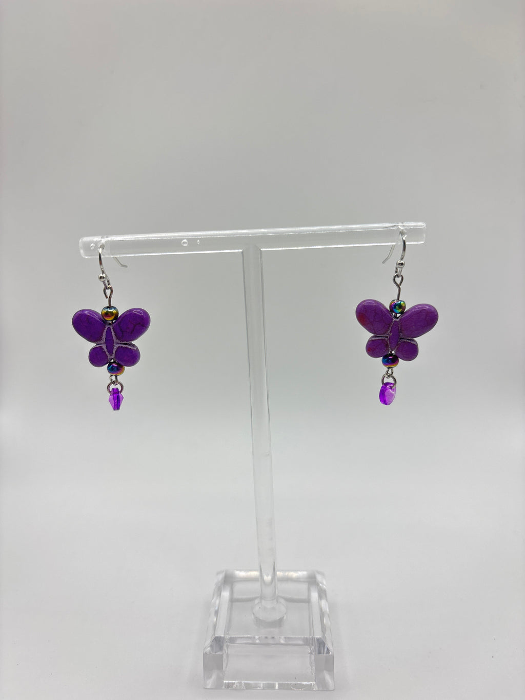 Purple butterfly with purple dangle