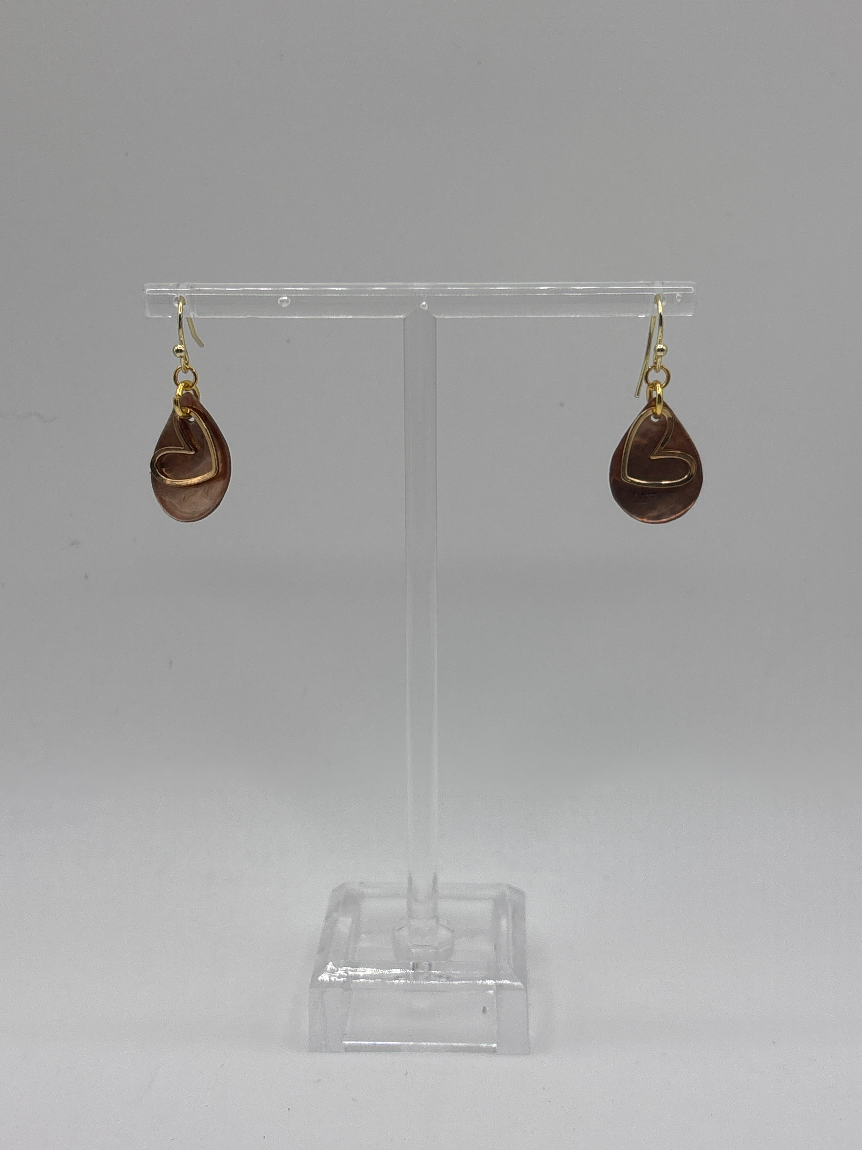 Bronze shell with gold tone heart