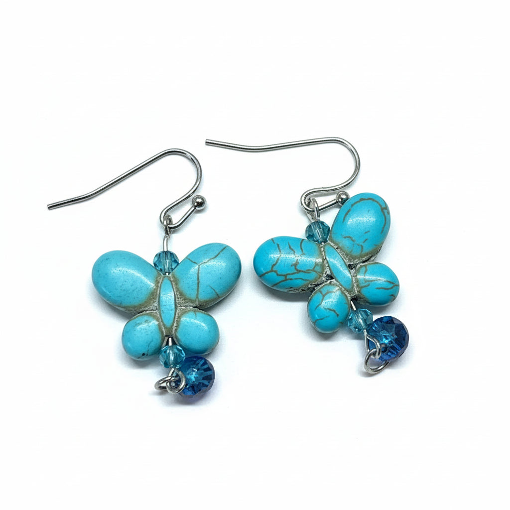 Blue butterfly with blue crystal