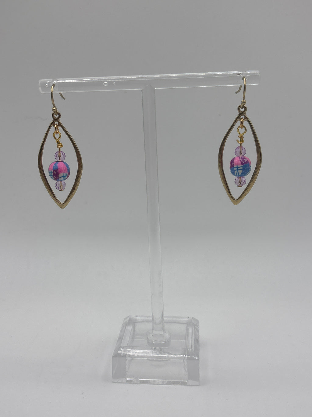 Goldstone hardwired pink multicolor bead with purple accents