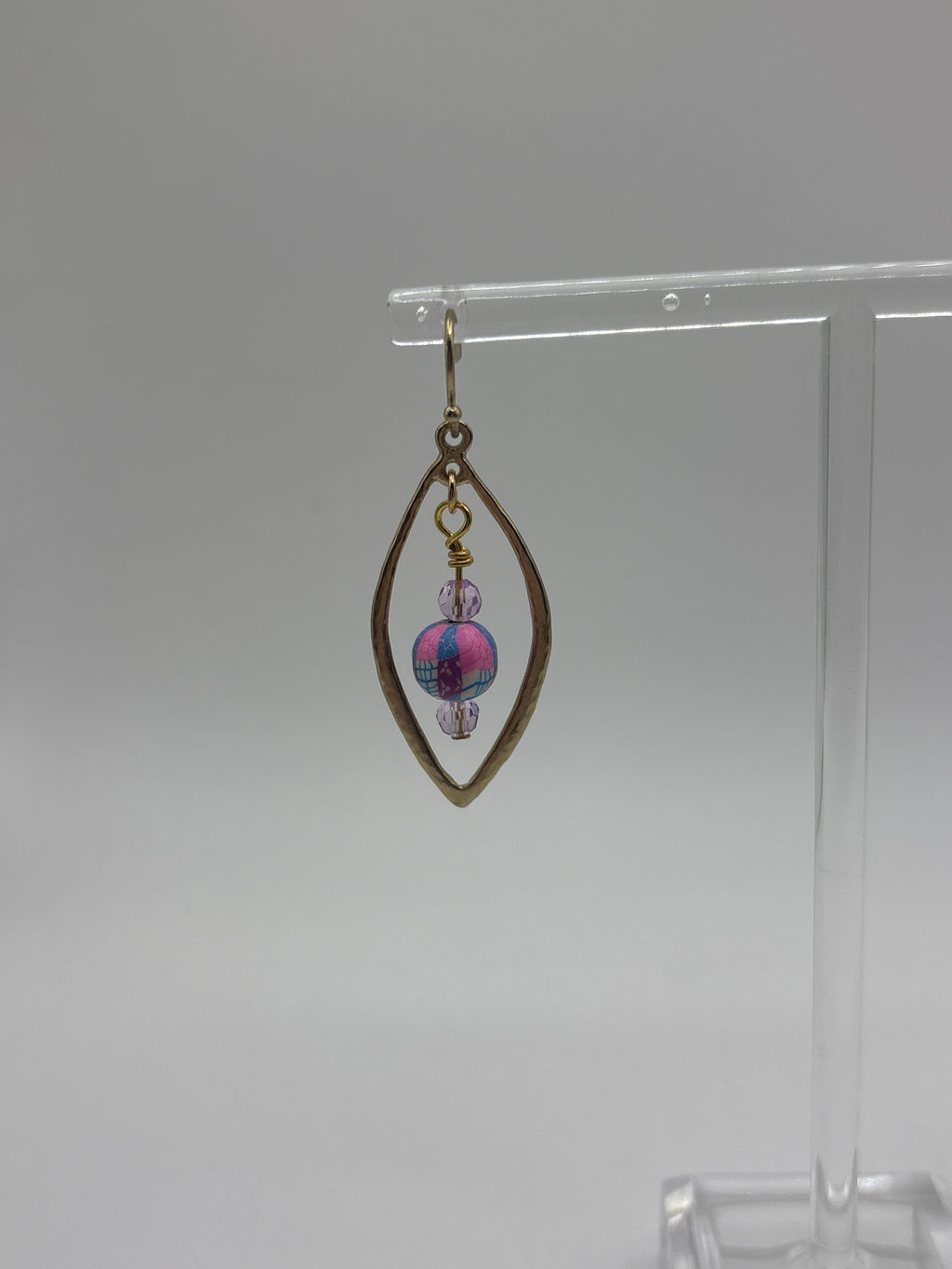 Goldstone hardwired pink multicolor bead with purple accents