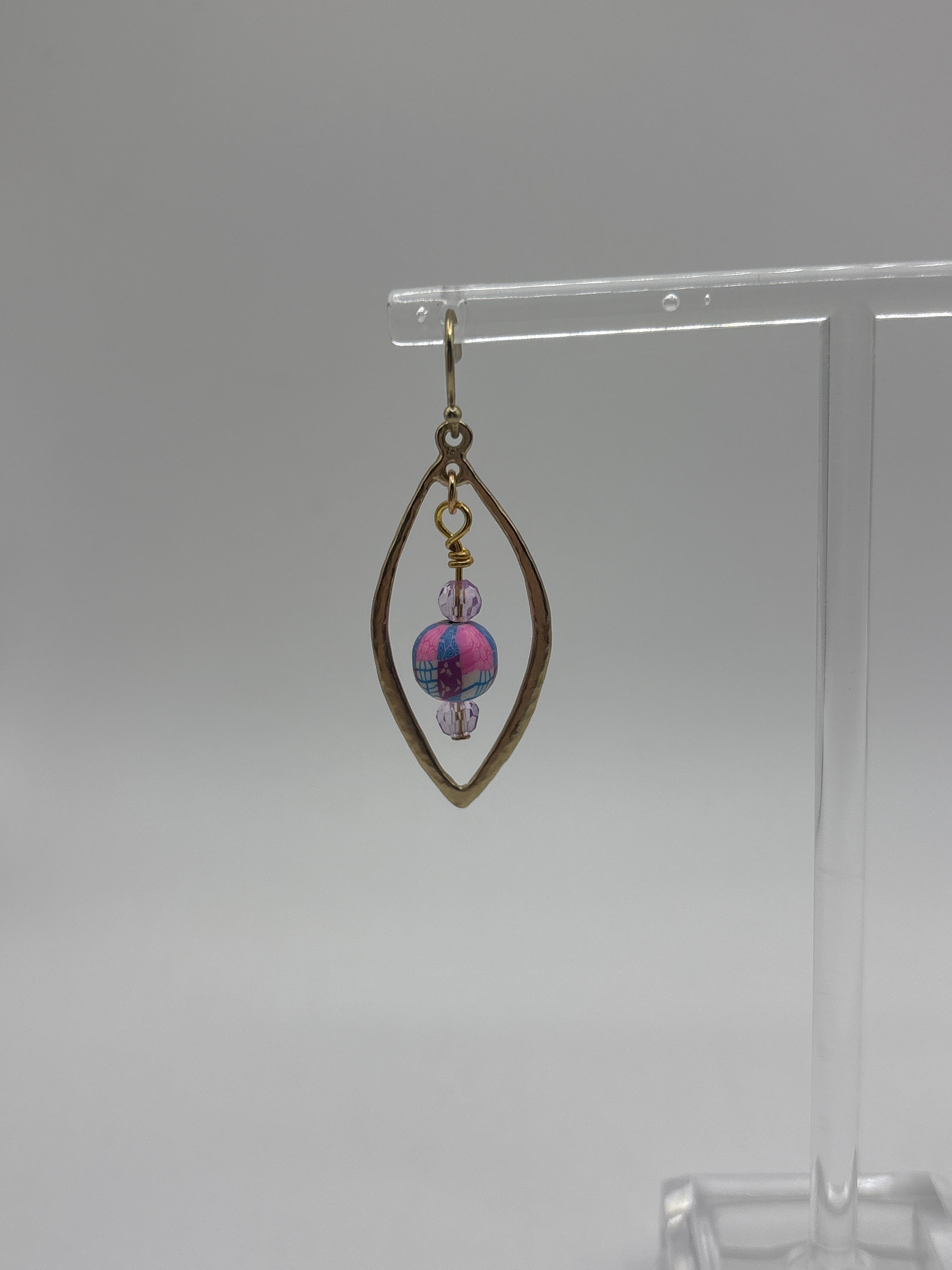 Goldstone hardwired pink multicolor bead with purple accents