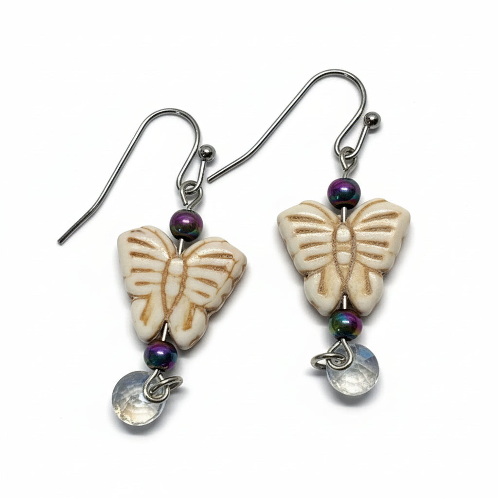 Butterfly bead with crystal