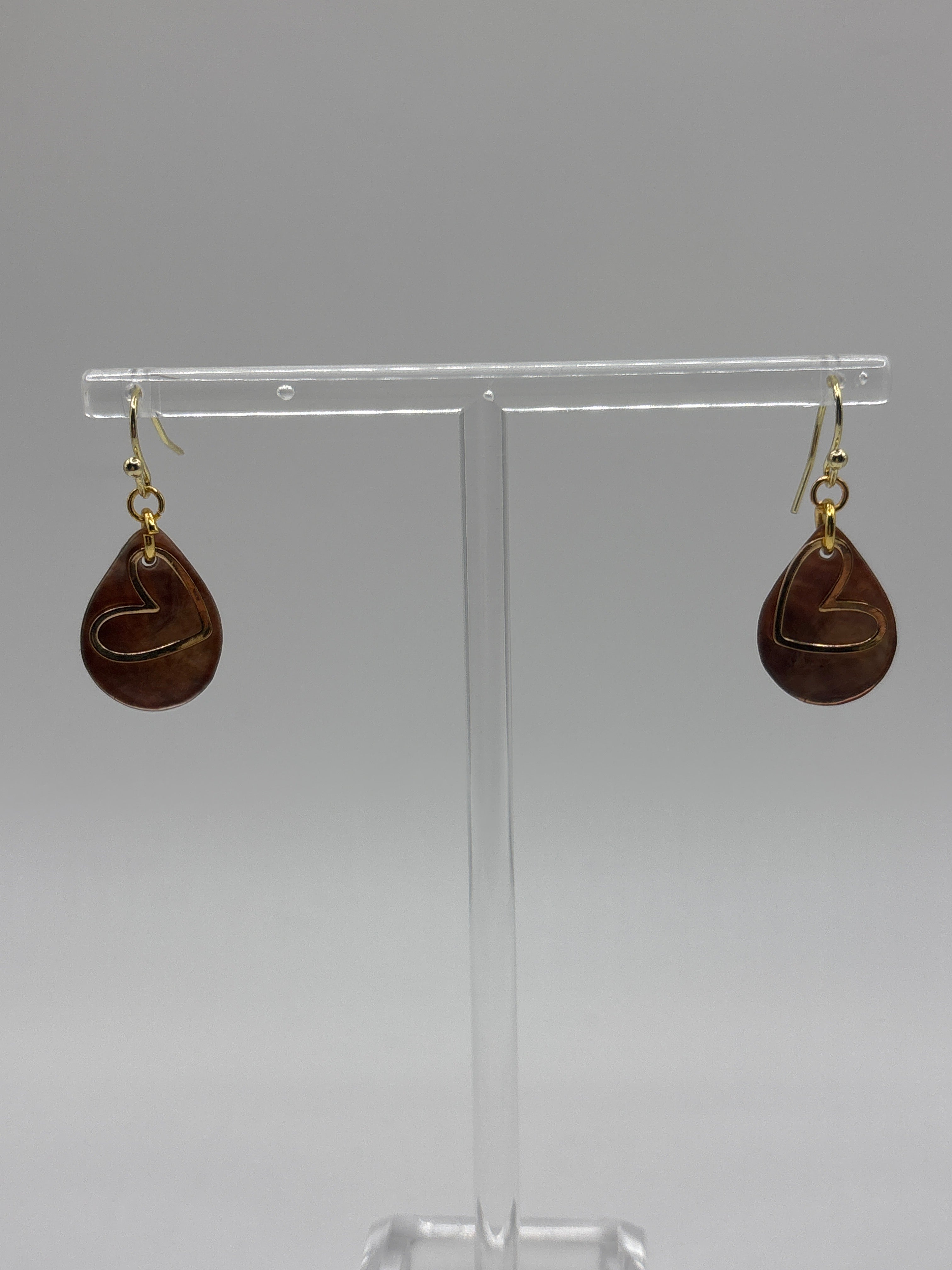 Bronze shell with gold tone heart