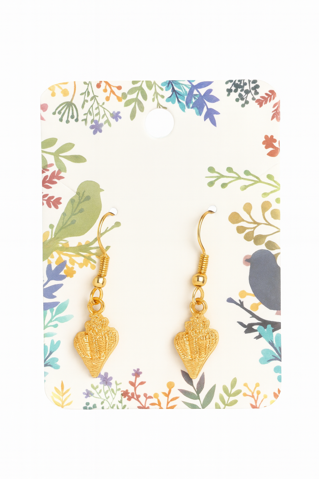 Gold seashell earring