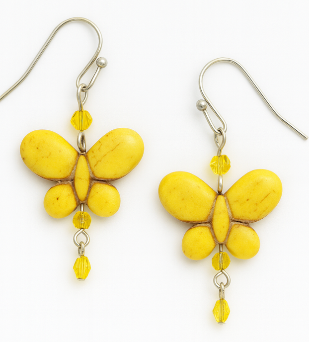 Yellow butterfly with yellow dangle
