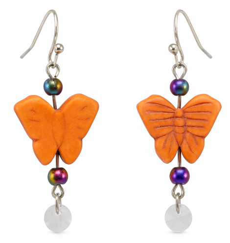 Orange butterfly with white crystal