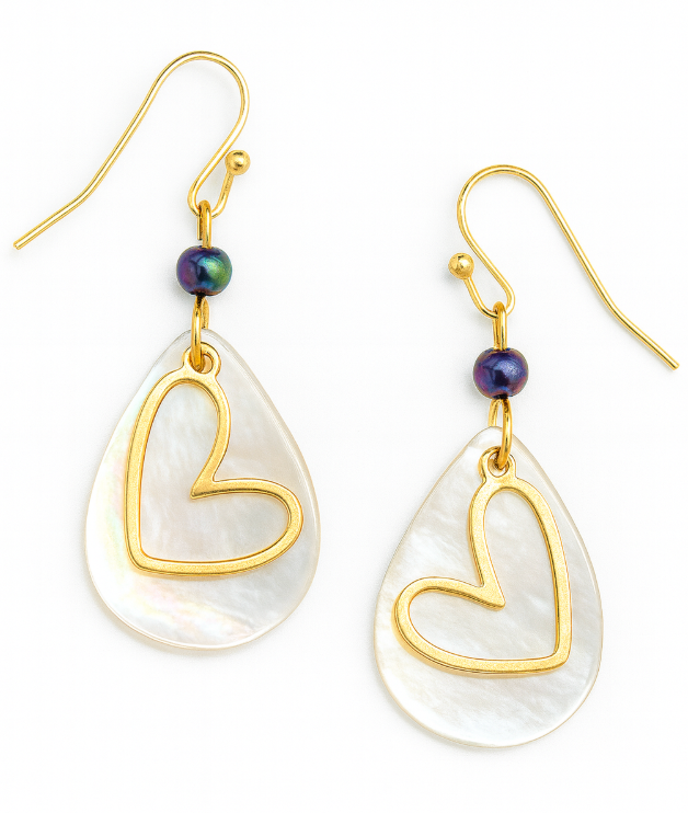 Gold Heart shell with bead