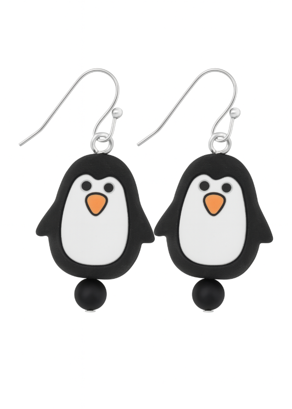 Dancing Puffy penguin, black bead