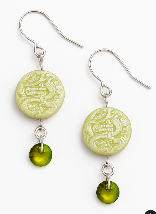 Peridot green medallion with dangle